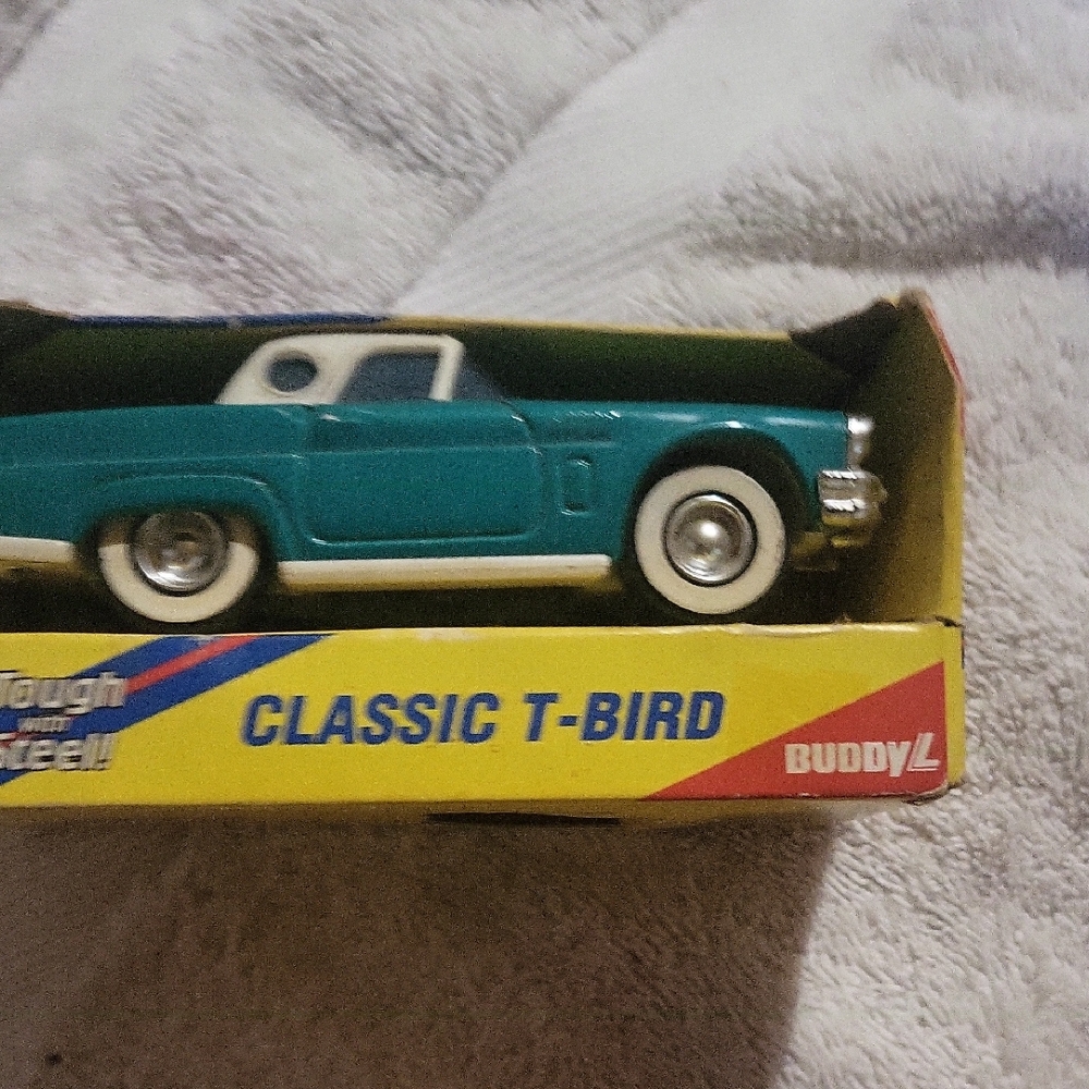 Classic T-Bird Toy Car - Teal and White